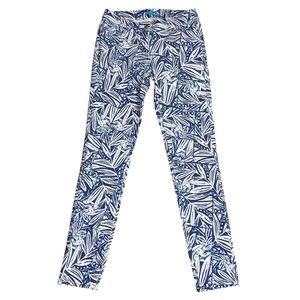 J. McLaughlin Blue White Floral Stretch Denim Lexi Willow Bluff Jeans Size 2